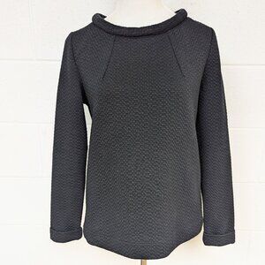 Boden Black Waffle Sweater, Size 8